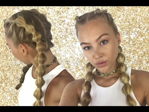 How To Bubble Braid Your Own Hair Tutorial | Hollie Hobin