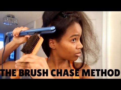 The Brush Chasing Method: Easiest Way To Flat Iron Natural Hair