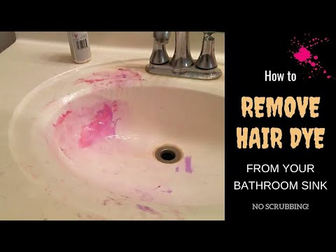 HOW TO REMOVE HAIR DYE STAINS FROM BATHROOM SINK // No scrubbing. Works like magic!
