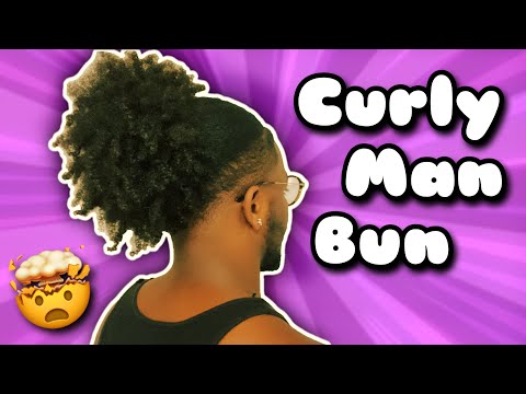 Men’s Curly Bun Tutorial: Low Puff🐡