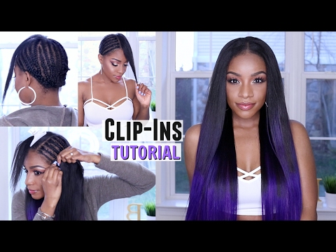 How to Clip in Hair Extensions on Short or Natural Hair + Custom Purple Color ft. BELLAMI