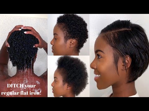 How To: Wash, Blow Dry, + Straighten SUPER SHORT Natural Hair | Nia Hope