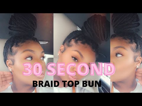 1 MIN KNOTLESS BRAIDS TOP BUN TUTORIAL | ALLTHINGSSOMMERLY