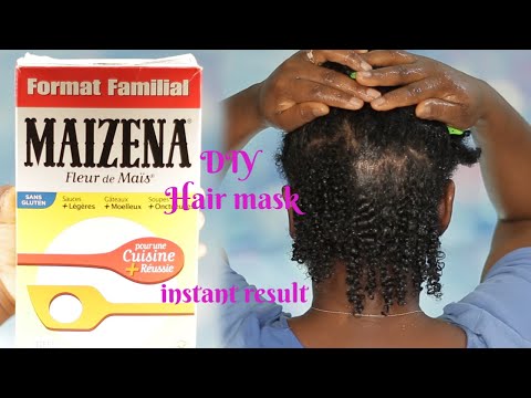 DIY CORN STARCH HAIR MASK WITH INSTANT RESULT | EVERY GIRLS DREAM | Omoni Got Curls