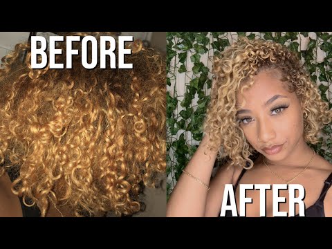 How I Bleach and Tone My Curly Hair at Home | NO ORANGE/BRASSY TONES