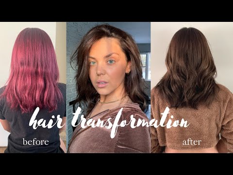 HAIR TRANSFORMATION • red to brown without bleach