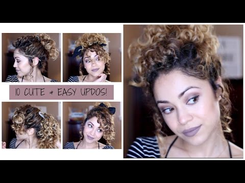 10 Cute &amp; Easy Updo Looks on Curly Hair | All Hair Types