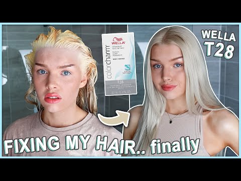 BLEACHING &amp; TONING MY HAIR WITH WELLA T28 | finally fixing my hair FAIL