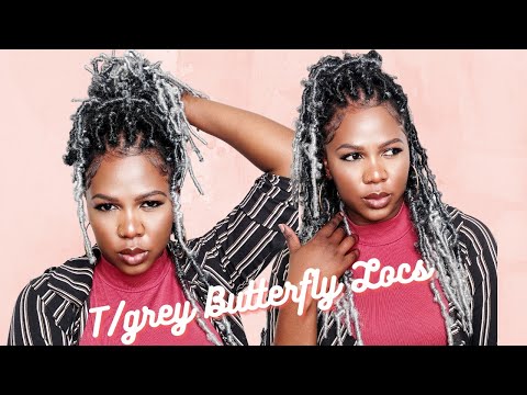 T/Grey Individual Butterfly Locs// Toyotress Hair