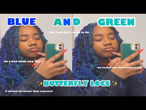 BLUE AND GREEN BUTTERFLY LOCS