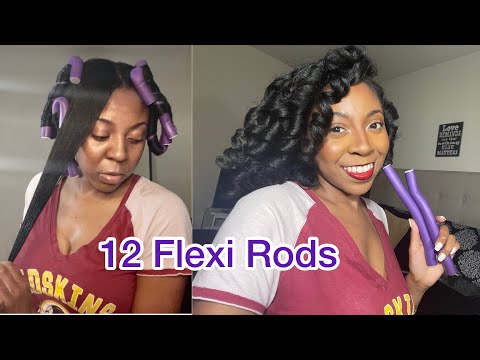 Flexi Rods on Relaxed Hair | Holiday Glam
