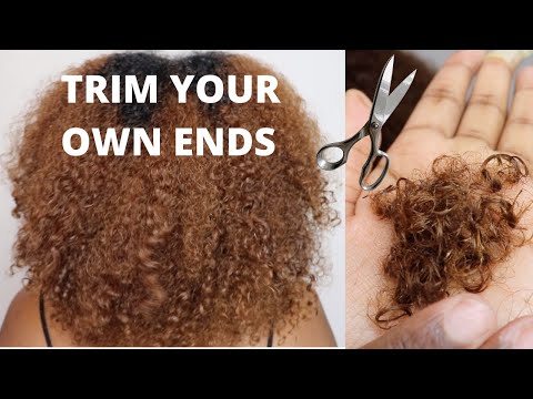 HOW I TRIM MY OWN ENDS ON NATURAL CURLY HAIR | TYPE 3C/4A HAIR