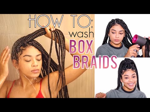 How To Wash Box Braids NO FRIZZ + Drying Hacks! | jasmeannnn