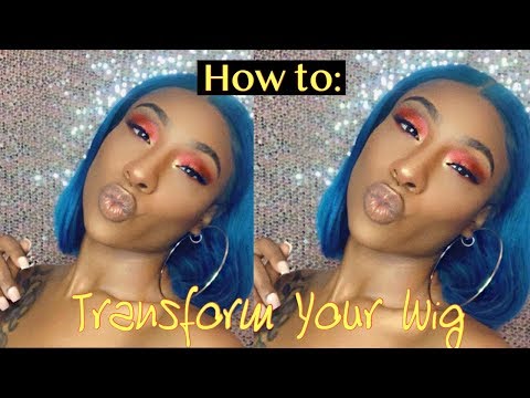 WIG TRANSFORMATION| SAPPHIRE BLUE| BOB WIG| WATER COLOR METHOD