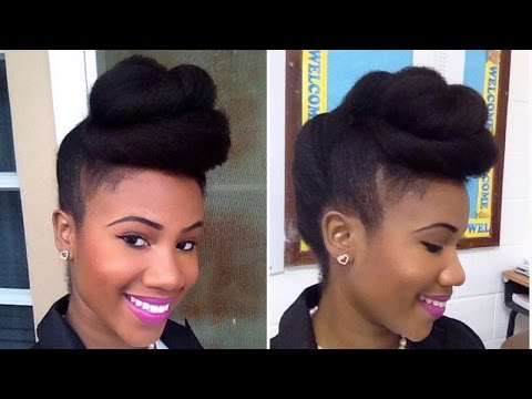 Twisted Pompadour | Roll, Tuck &amp; Pin Updo on Natural Hair