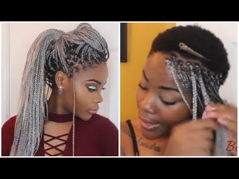 Box Braids On Extremely Short 4C Hair| Waist length + styles