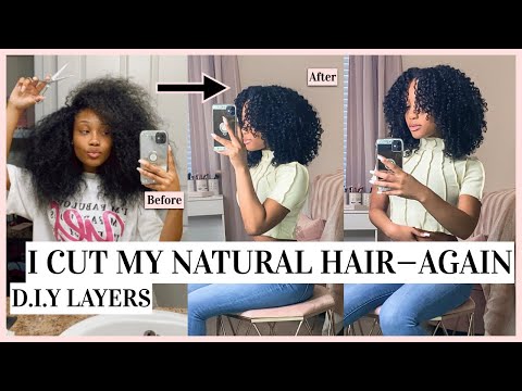 Watch Me Cut My Natural Hair In Layers | [*DETAILED Unicorn/Ponytail Method]