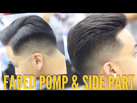 How to Fade &amp; Style a Side Part Pompadour! Coarse Thick Hair