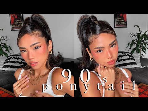 the ONLY hairstyle i wanna wear from now on 😤💁‍♀️ 90's ponytail hair flip tutorial