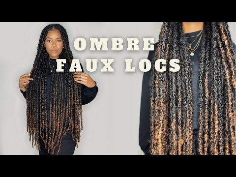 Long Ombre Distressed Faux Locs with Highlights X Shake-N-Go Pre-fluffed Poppin Twist