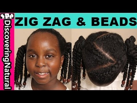 How to do Zig Zag Cornrows &amp; Beads + 2 OPTIONS | Cute Girls Hairstyles for Natural Hair