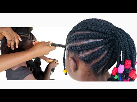 Feeding in Braids| Brazilian wool Ghana Braids | Beautiful Braided Children Hairstyles