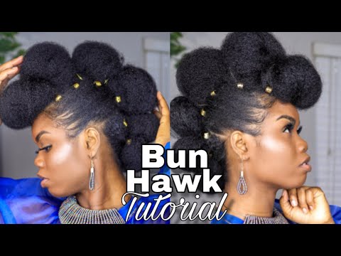 easy bun hawk updo | natural hair tutorial