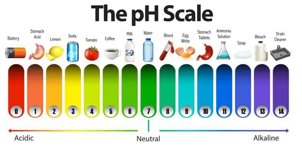 Diagram of the ph scale of shampoo and conditioner