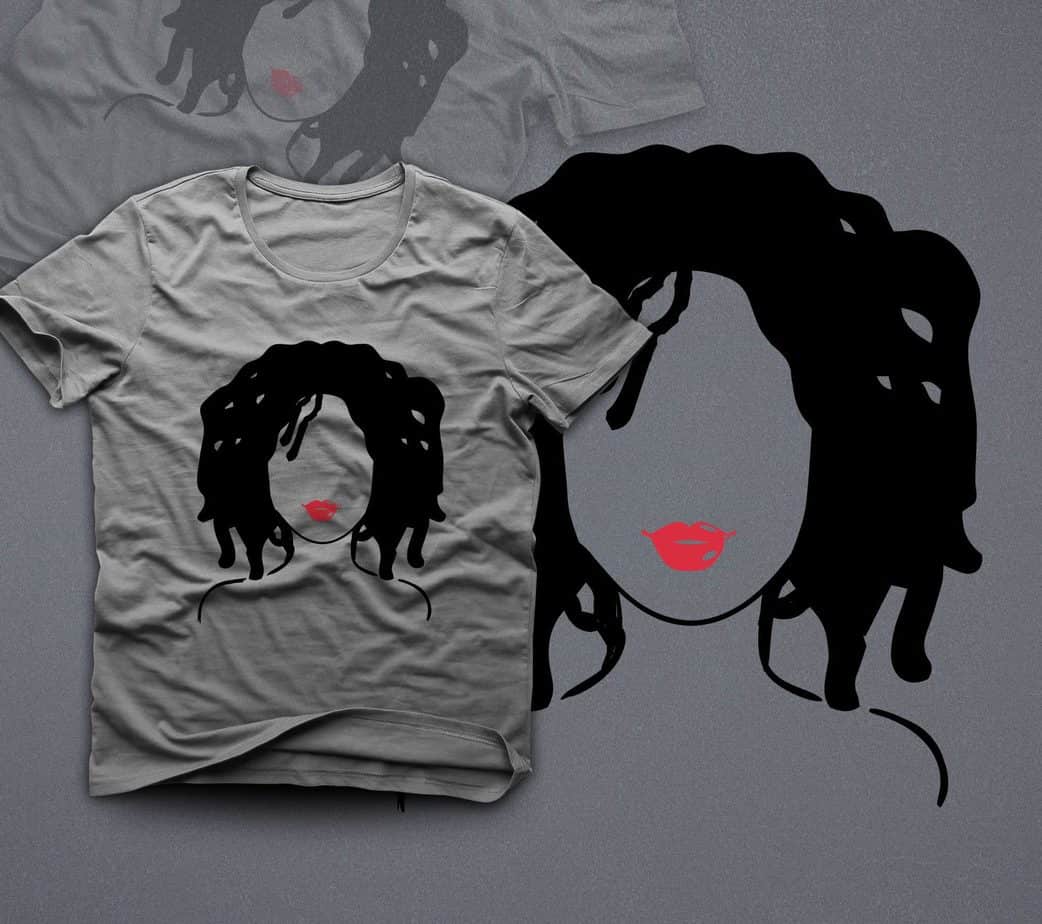 curly dreadlocks hair t-shirt