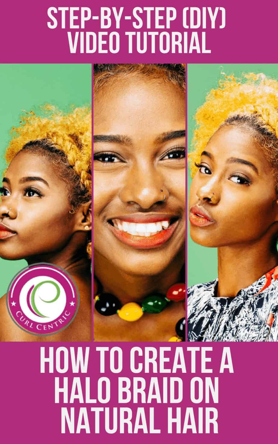 This article includes a step-by-step DIY halo braid video tutorial for black and white women, teens, girls or kids. The braid is similar the french braid, dutch braid or crown braid, but it can be completed with weave if you have short natural hair or on straight, wavy, curly and kinky hair types. Also, we've noticed several popular celebrities rocking halo braids lately, so it's going to worn frequently this summer. #halobraid #tutorial #naturalhair #kids #women #weave #black #white #crown #dutch #braids