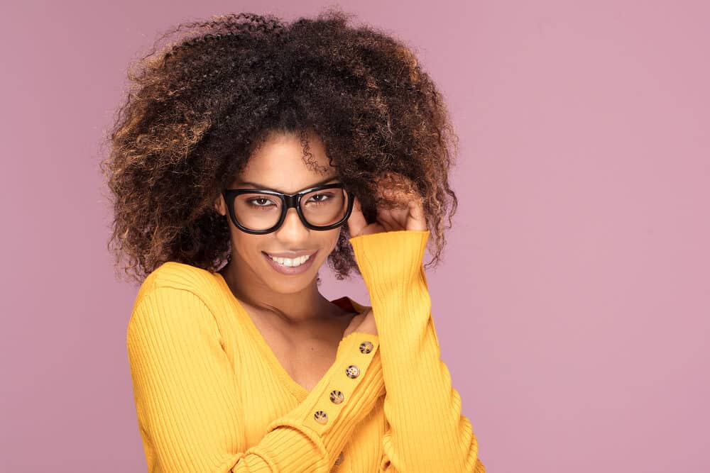 Young black woman with extremely fragile natural hair 