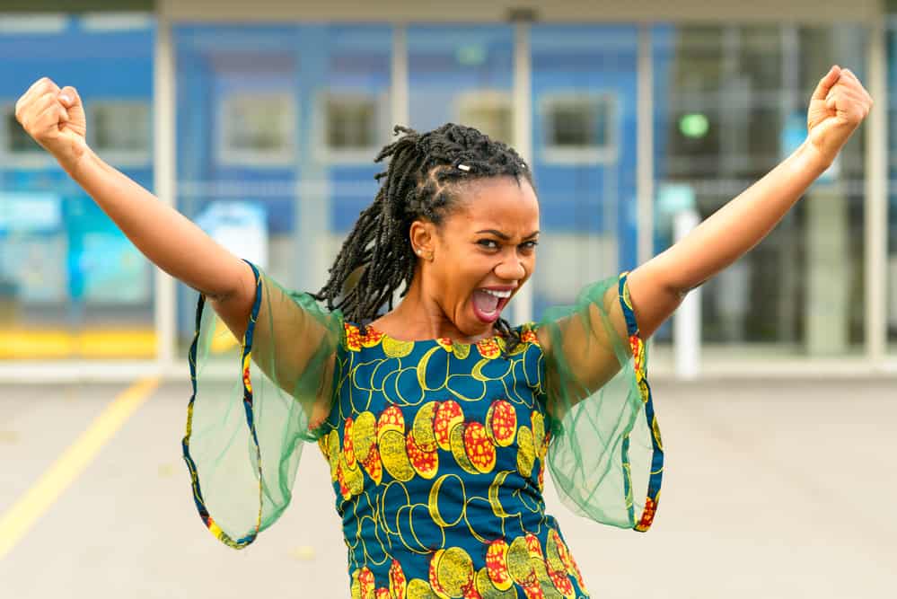 Middle-aged African American female with scalp inflammation from dreads that need washing