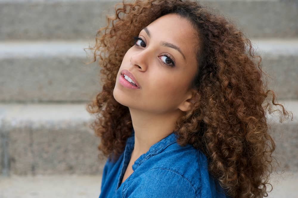 red brown curly hair