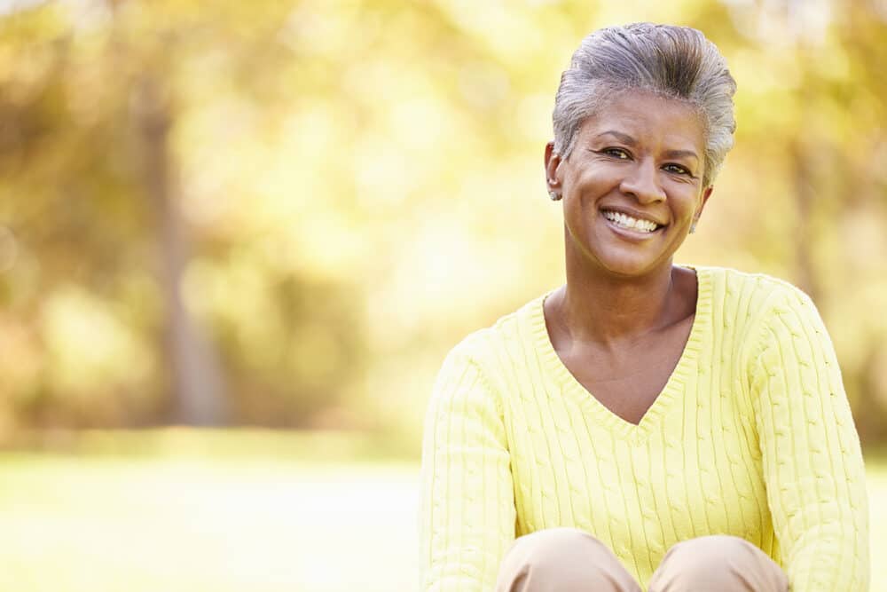 Mature African American female concerned about how stress affects stem cells (e.g. melanocyte stem cells).