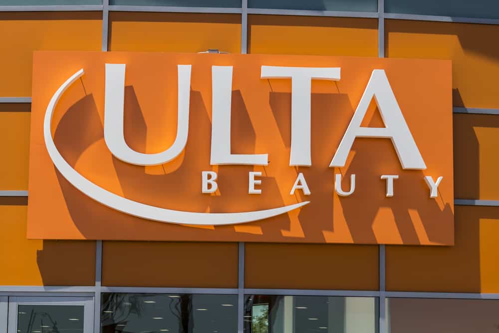 Ulta Beauty signage where services span skin treatment to temporary lash enhancement to color protection.