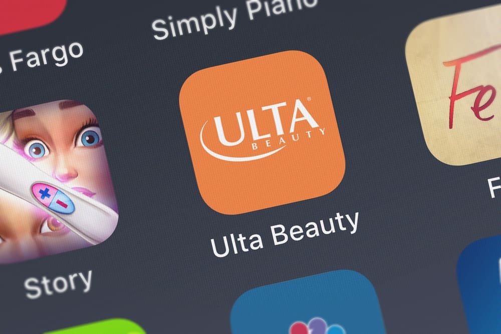 An orange Ulta Beauty iPhone icon where you can find salon prices for all of Ulta salon's services.