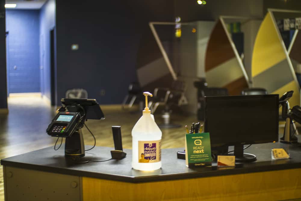 Inside of a Great Clips salon chain at night prior to starting the health and safety protocols.