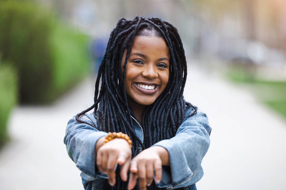 A young African female took this picture a few months ago when she was using Prose hair products on her locs.