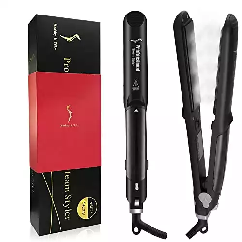 DORISILK Professional Salon Vapor Steam Flat Iron Hair Straightener