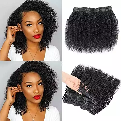 Urbeauty Kinky Curly Clip-In Hair Extensions for Black Women