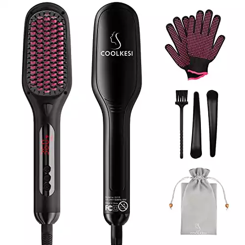 Ionic Hair Straightener Brush by COOLKESI