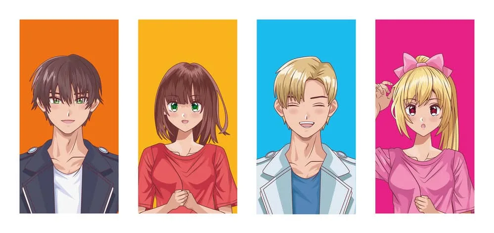13 Popular Male and Female Anime Characters with Curly Hair 7 The collage includes two hentai-style male characters with dark brown curls and other characters with long blond hair.