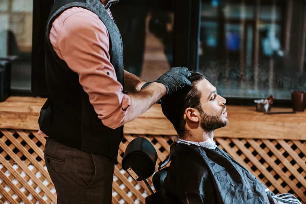 A stylish, modern short, spiky Edgar haircut is the choice for this white male with an old-school Takuache haircut.