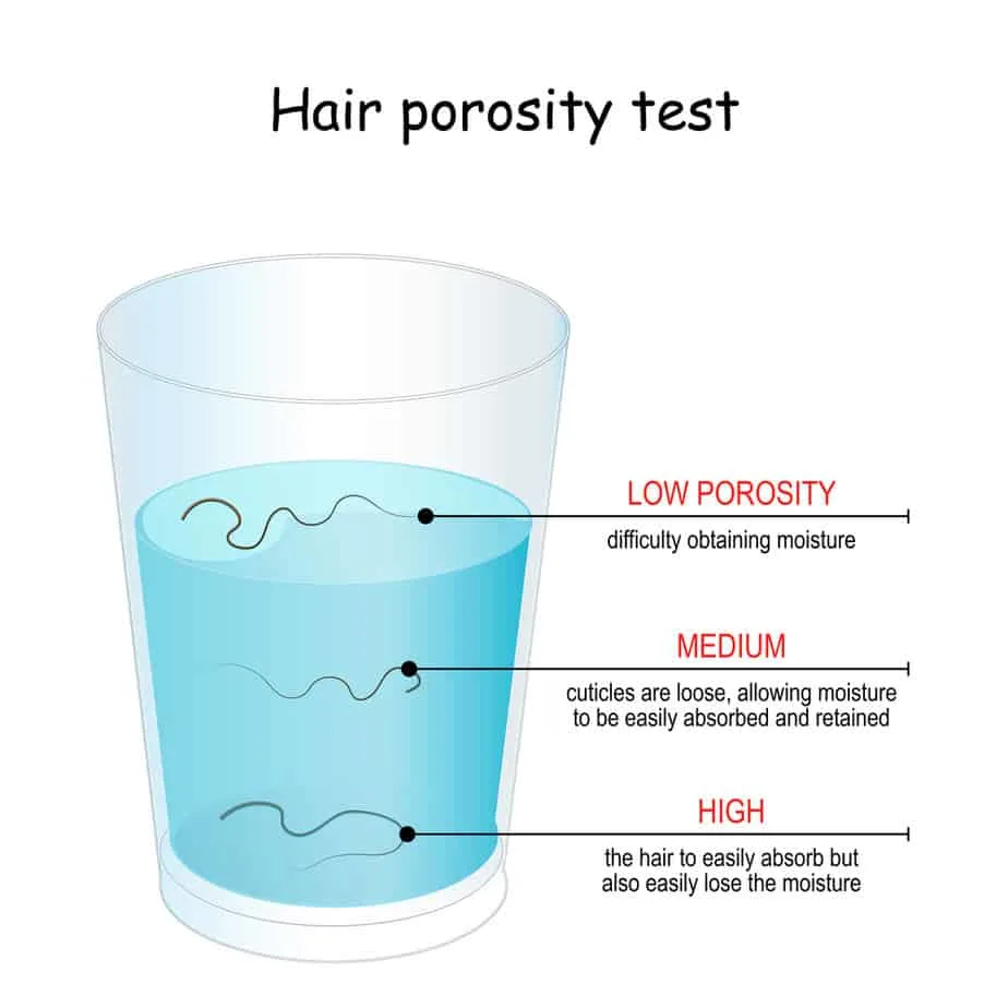 The hair float test is an unreliable, popular method to determine if you have low, high, medium, or normal porosity hair.