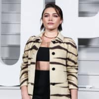 Actress Florence Pugh who's known for wearing a popular french or dutch braid in her Marvel Studios appearance.