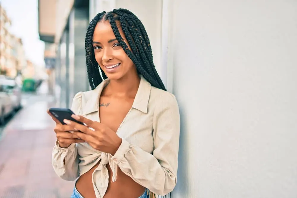 African American woman wearing one of the best protective hairstyles for 4c hair.