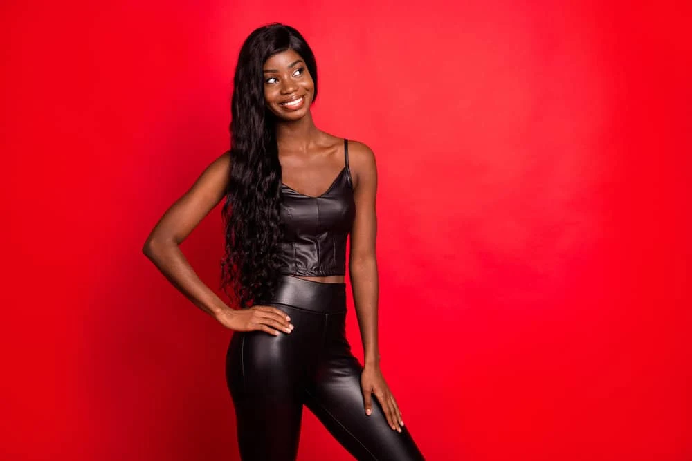 How Long Does Wig Glue Last? How to Make It Last Longer 6 A thin young female wearing a lace frontal wig carefully attached with freeze spray for a six-week time period.