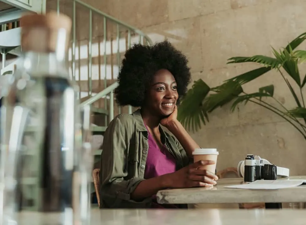 How to Grow 4C Hair Quickly: Longer, Faster, and Naturally 9 A beautiful black lady that just starting her natural hair journey uses only natural ingredients in her hair.