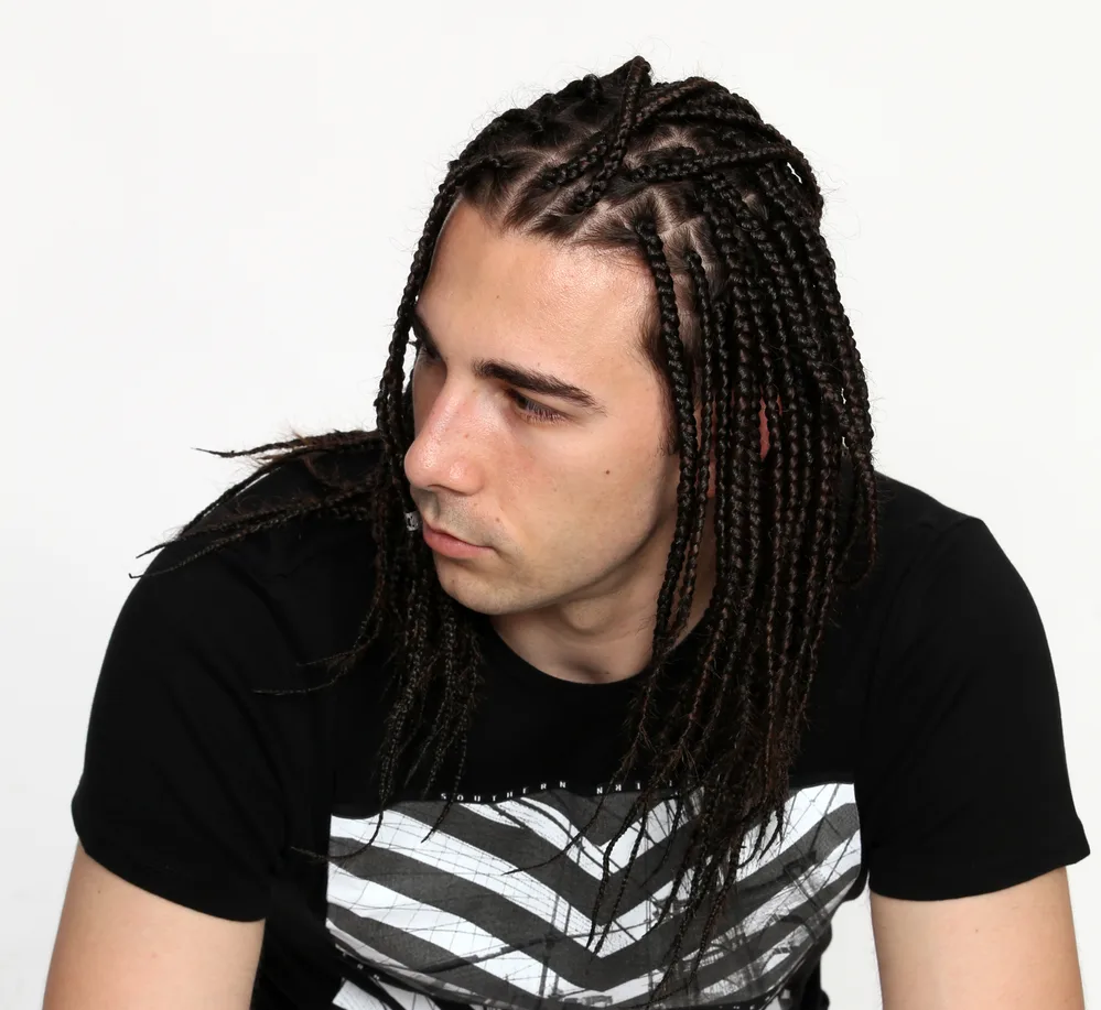 White Boy Braids: Braided Styles for Caucasian Men and Boys 6 With his thin hair woven into stylish braids, the white guy effortlessly embraces the versatility of braided hairstyles traditionally seen on black men.