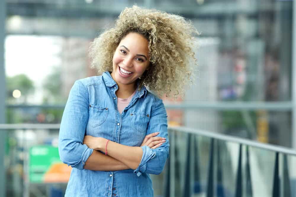 Her natural hair color serves as the foundation for the light blonde transformation, resulting in a stunning and natural-looking hue.